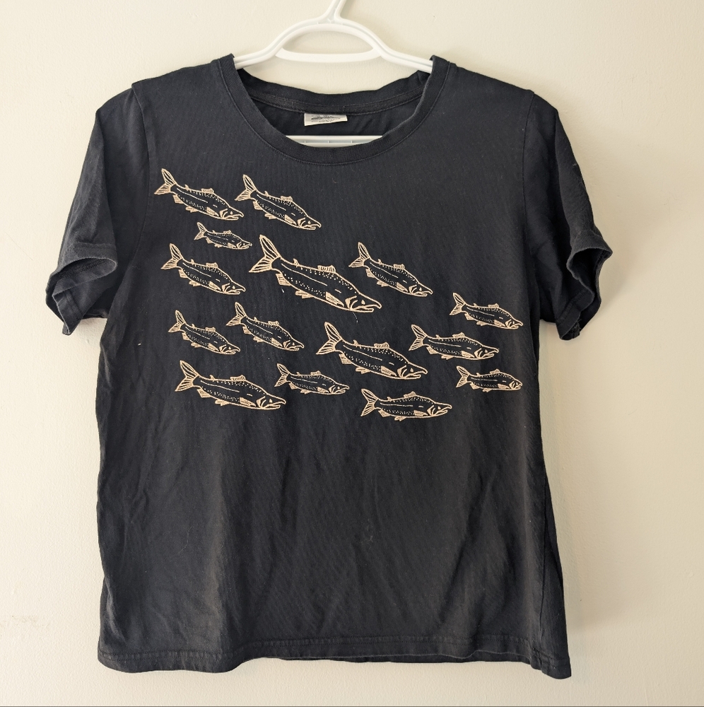 Ulu Black T-Shirt with Bicycle and Surfboard Design